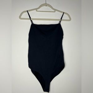Zara Black Square Neck Spaghetti Strap Body Suit Size M